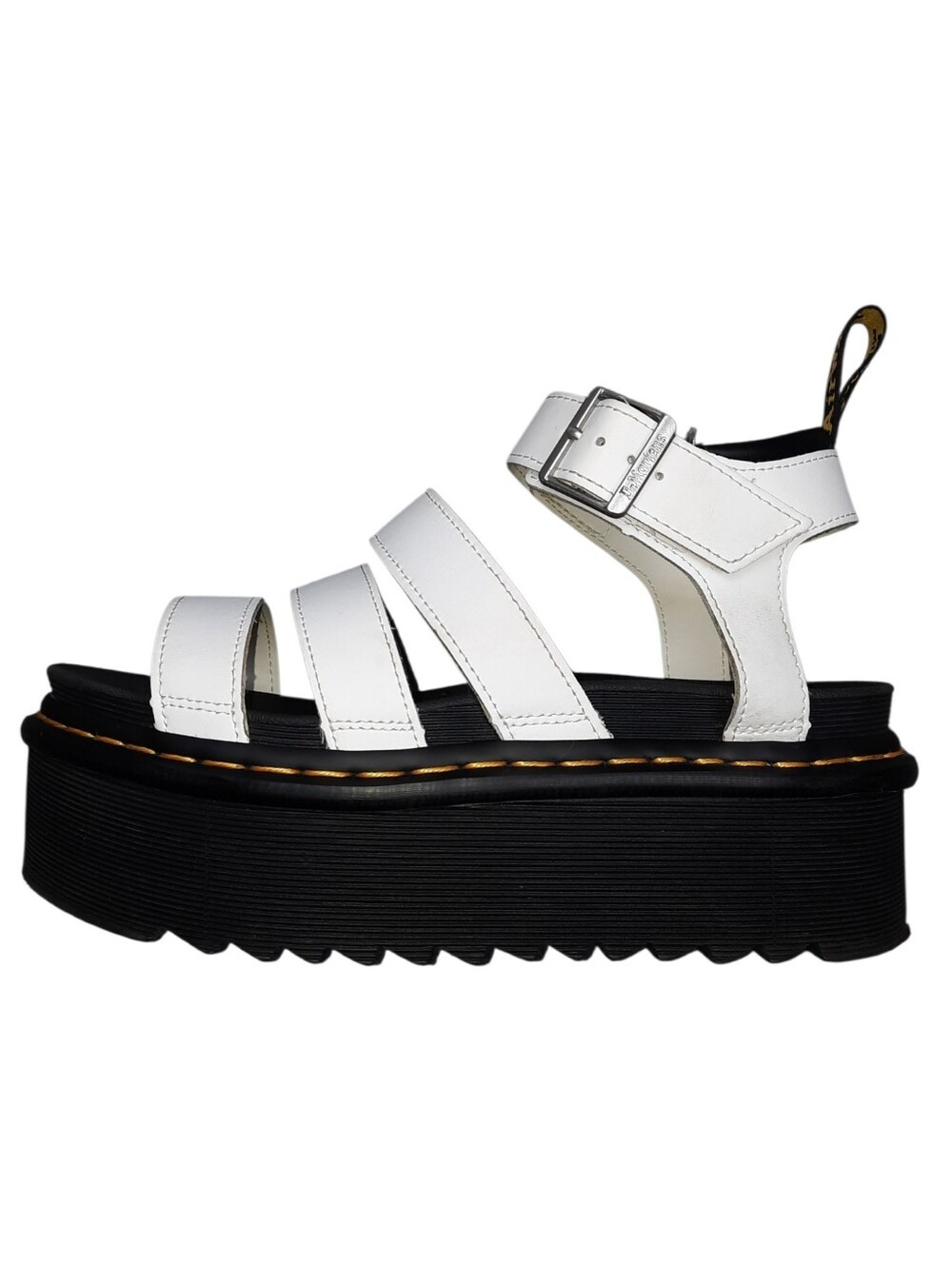 Dr Martens Blaire Quad AirWear White Leather Platform Sandals SZ 8